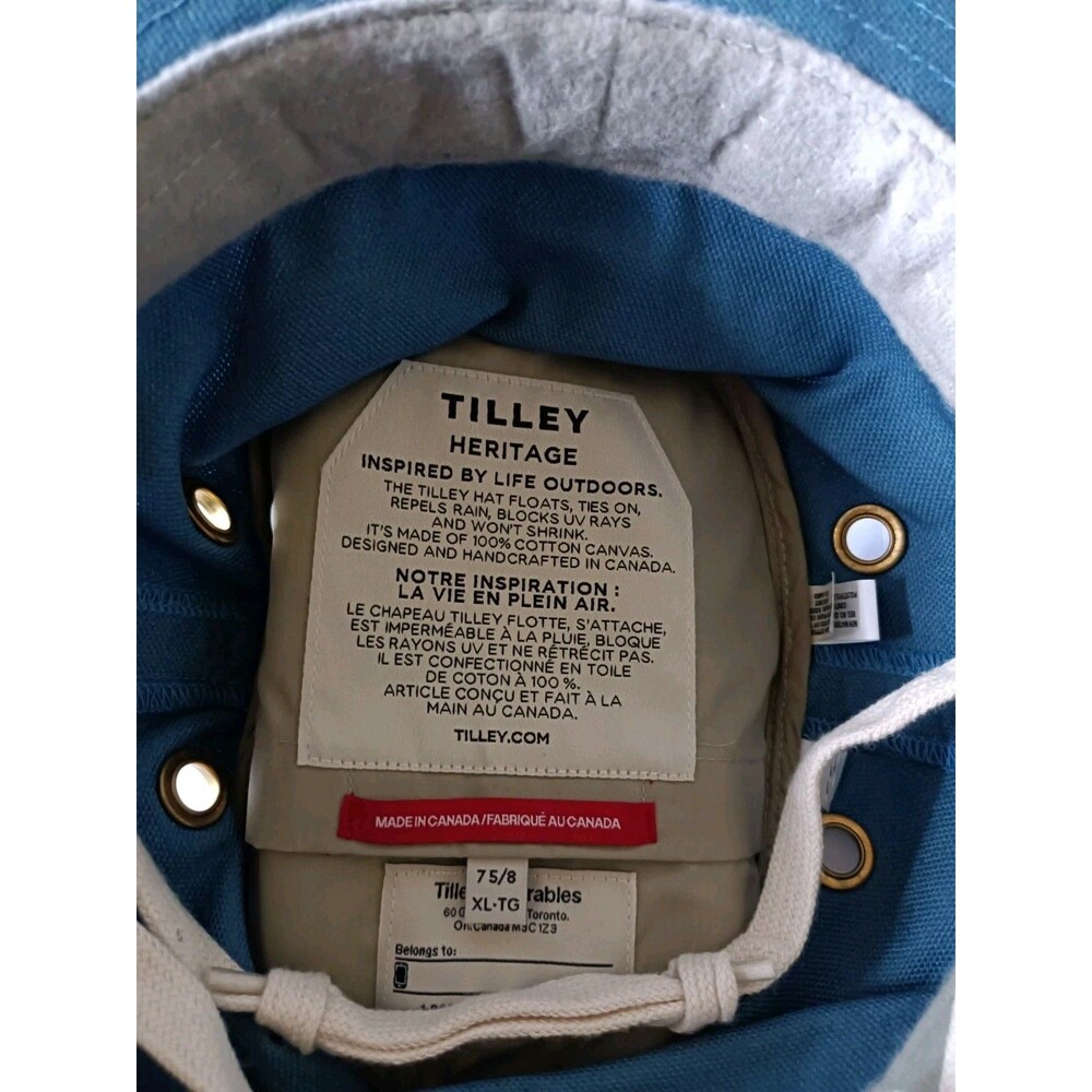 Tilley The Wanderer Classic T3 Hat Size 7 5/8 Blue Made In Canada - Picture 5 of 7